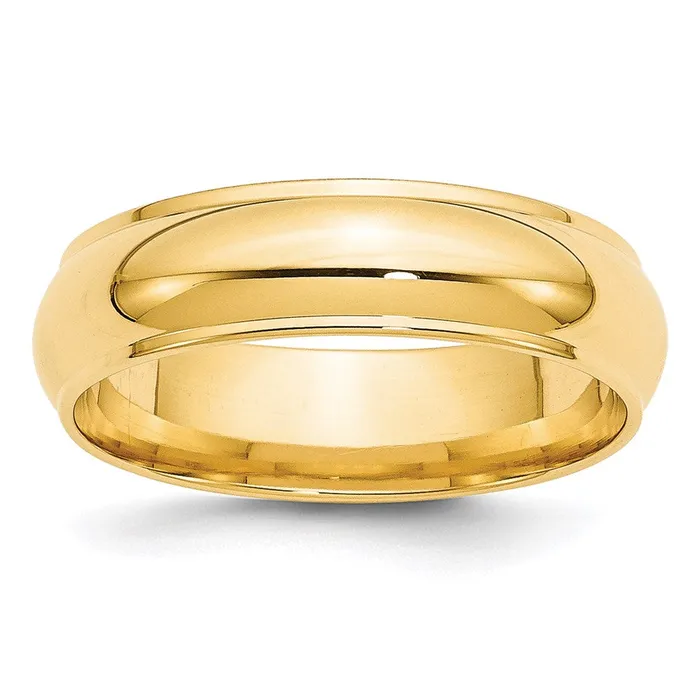 Rings Solid 10K Yellow Gold 6mm Half Round with Edge MensWomens Wedding Band Ring Size 14 Goldia Rings Solid 10K Yellow Gold 6mm Half Round with Edge MensWomens Wedding Band Ring Size 14 Goldia