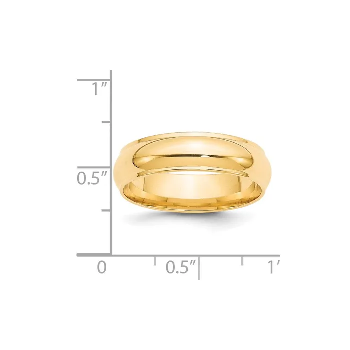 Rings Solid 10K Yellow Gold 6mm Half Round with Edge MensWomens Wedding Band Ring Size 14 Goldia Rings Solid 10K Yellow Gold 6mm Half Round with Edge MensWomens Wedding Band Ring Size 14 Goldia