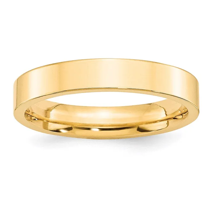 Rings Solid 14K Yellow Gold 4mm Standard Flat Comfort Fit MensWomens Wedding Band Ring Size 135 Goldia Rings Solid 14K Yellow Gold 4mm Standard Flat Comfort Fit MensWomens Wedding Band Ring Size 135 Goldia