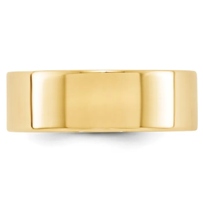 Rings Solid 18K Yellow Gold 7mm Light Weight Flat MensWomens Wedding Band Ring Size 95 Goldia Rings Solid 18K Yellow Gold 7mm Light Weight Flat MensWomens Wedding Band Ring Size 95 Goldia