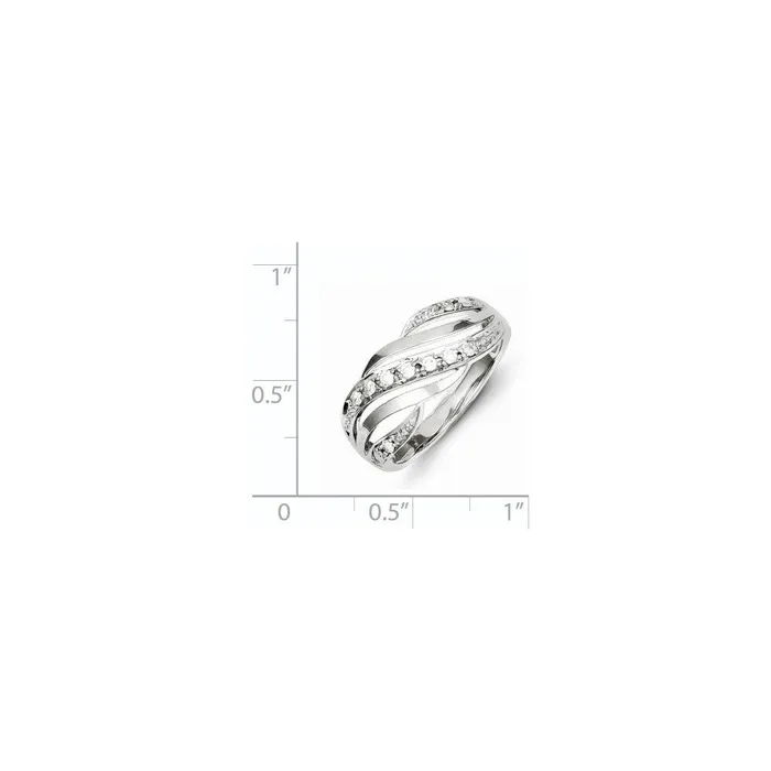 Rings Sterling Silver Diamond Wave Ring Goldia