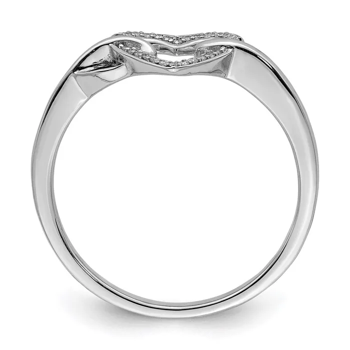 Rings Sterling Silver Rhodium Plated Diamond Heart Ring Goldia