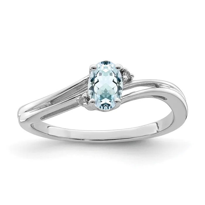 Rings Sterling Silver Rhodium Plated Diamond u0026 Aquamarine Oval Ring Goldia Rings Sterling Silver Rhodium Plated Diamond u0026 Aquamarine Oval Ring Goldia