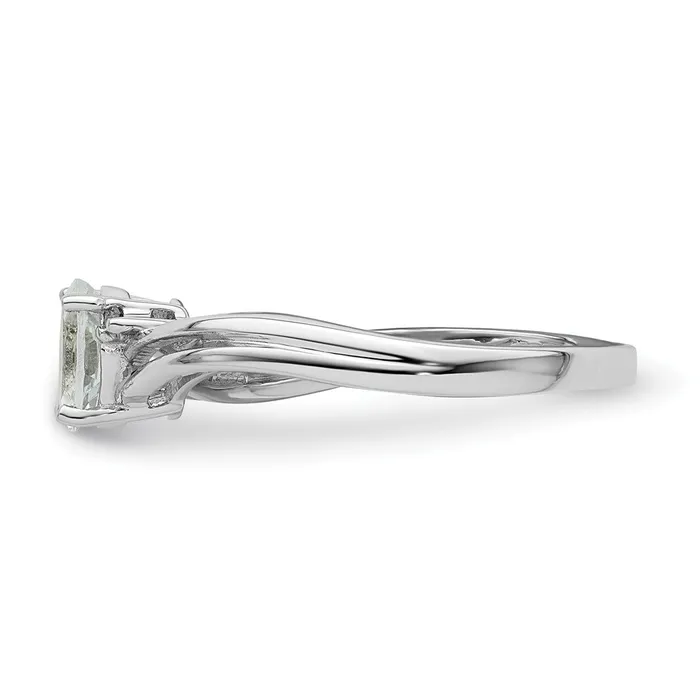 Rings Sterling Silver Rhodium Plated Diamond u0026 Aquamarine Oval Ring Goldia