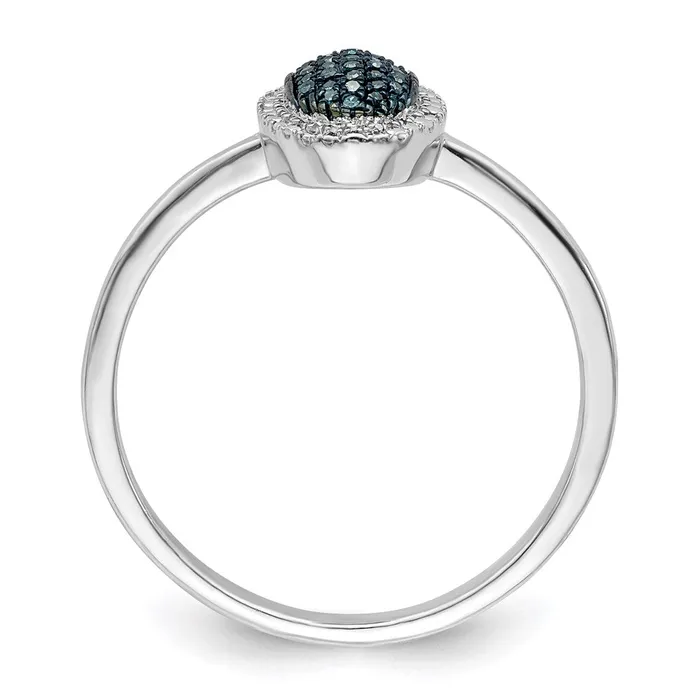 Rings White Night Sterling Silver Rhodiumplated Blue Diamond Oval Ring Goldia