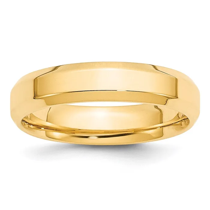 Solid 10K Yellow Gold 5mm Bevel Edge Comfort Fit MensWomens Wedding Band Ring Size 95 Goldia Rings Solid 10K Yellow Gold 5mm Bevel Edge Comfort Fit MensWomens Wedding Band Ring Size 95 Goldia Rings