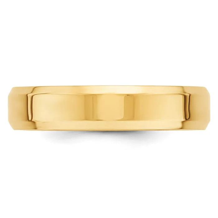 Solid 10K Yellow Gold 5mm Bevel Edge Comfort Fit MensWomens Wedding Band Ring Size 95 Goldia Rings Solid 10K Yellow Gold 5mm Bevel Edge Comfort Fit MensWomens Wedding Band Ring Size 95 Goldia Rings
