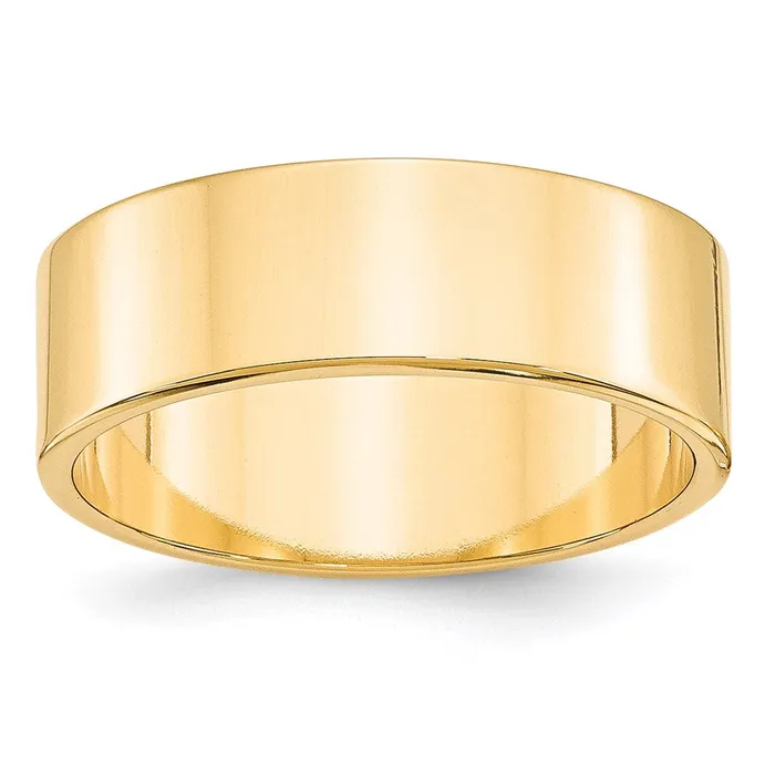 Solid 10K Yellow Gold 7mm Light Weight Flat MensWomens Wedding Band Ring Size 95 Goldia Rings Solid 10K Yellow Gold 7mm Light Weight Flat MensWomens Wedding Band Ring Size 95 Goldia Rings