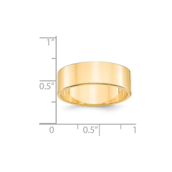 Solid 10K Yellow Gold 7mm Light Weight Flat MensWomens Wedding Band Ring Size 95 Goldia Rings Solid 10K Yellow Gold 7mm Light Weight Flat MensWomens Wedding Band Ring Size 95 Goldia Rings