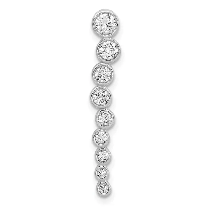 Solid 14k White Gold 12ct Simulated CZ Fancy Chain Slide Goldia Necklaces Solid 14k White Gold 12ct Simulated CZ Fancy Chain Slide Goldia Necklaces