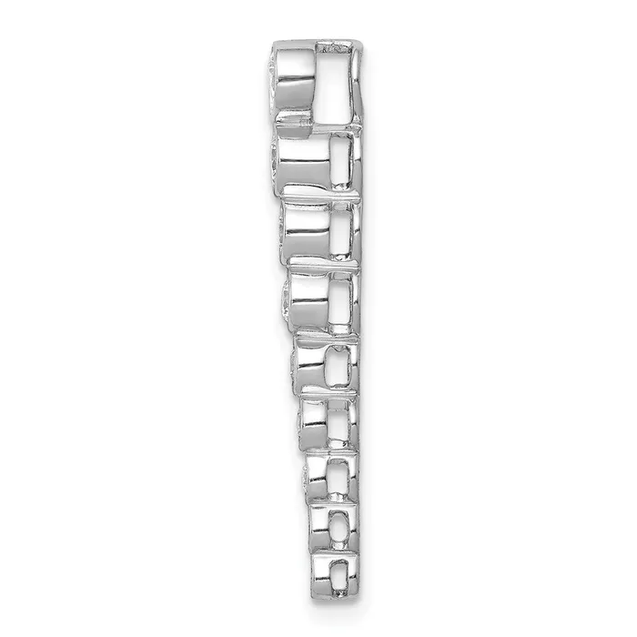 Solid 14k White Gold 12ct Simulated CZ Fancy Chain Slide Goldia Necklaces