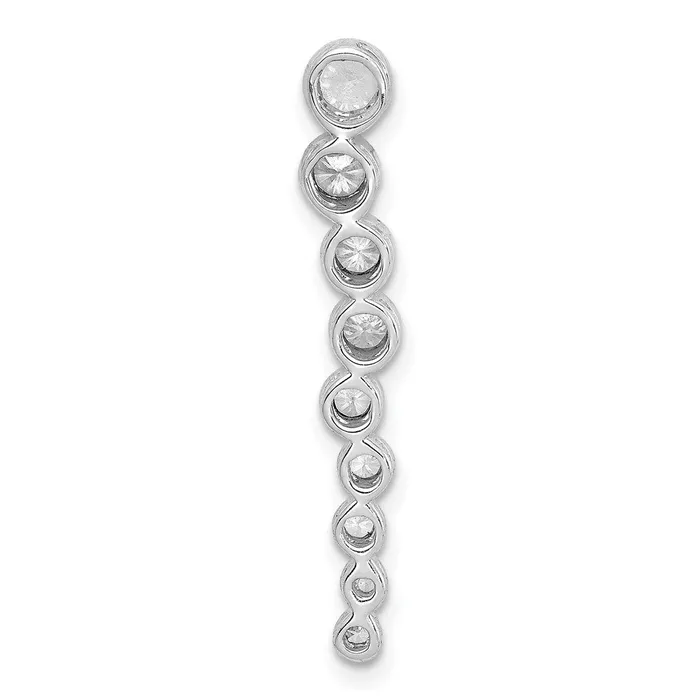 Solid 14k White Gold 12ct Simulated CZ Fancy Chain Slide Goldia Necklaces
