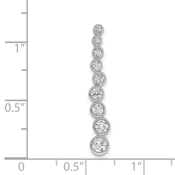 Solid 14k White Gold 12ct Simulated CZ Fancy Chain Slide Goldia Necklaces