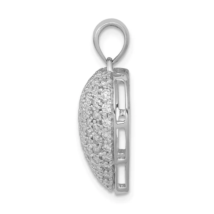 Solid 14k White Gold 1ct Simulated CZ Fancy Heart Pendant Goldia Necklaces Solid 14k White Gold 1ct Simulated CZ Fancy Heart Pendant Goldia Necklaces