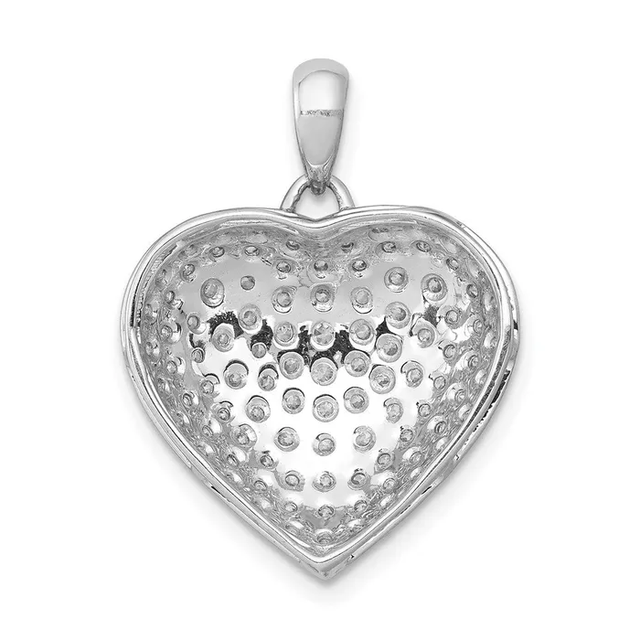 Solid 14k White Gold 1ct Simulated CZ Fancy Heart Pendant Goldia Necklaces Solid 14k White Gold 1ct Simulated CZ Fancy Heart Pendant Goldia Necklaces