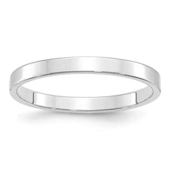 Solid 14K White Gold 25mm Light Weight Flat MensWomens Wedding Band Ring Size 75 Goldia Rings Solid 14K White Gold 25mm Light Weight Flat MensWomens Wedding Band Ring Size 75 Goldia Rings