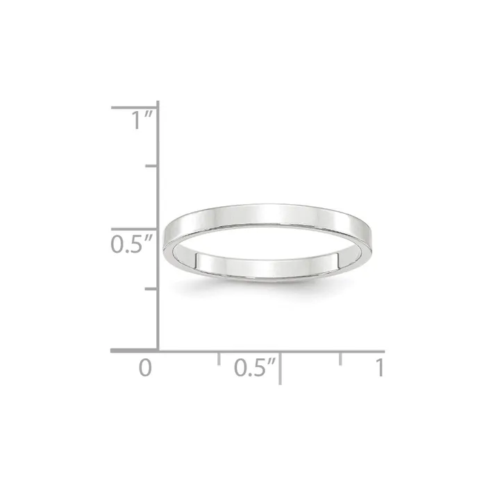Solid 14K White Gold 25mm Light Weight Flat MensWomens Wedding Band Ring Size 75 Goldia Rings Solid 14K White Gold 25mm Light Weight Flat MensWomens Wedding Band Ring Size 75 Goldia Rings