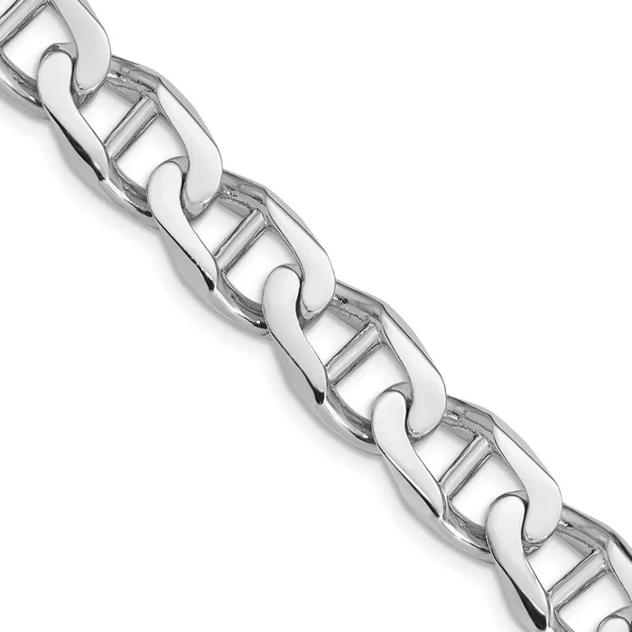 Solid 14K White Gold 24 inch 103mm Hand Polished Fancy Anchor Link with Fancy Lobster Clasp Chain Necklace MDS Necklaces Solid 14K White Gold 24 inch 103mm Hand Polished Fancy Anchor Link with Fancy Lobster Clasp Chain Necklace MDS Necklaces