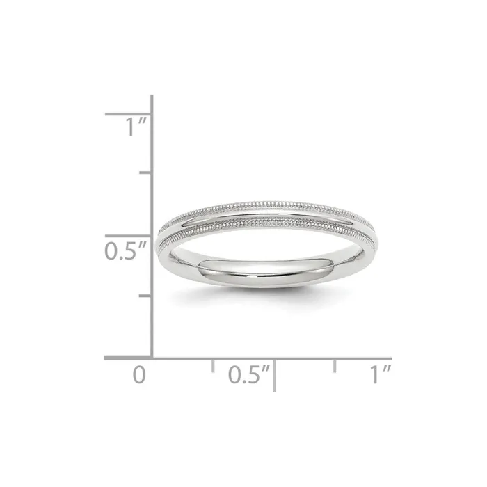 Solid 14K White Gold 3mm Milgrain Comfort Fit MensWomens Wedding Band Ring Size 75 Goldia Rings Solid 14K White Gold 3mm Milgrain Comfort Fit MensWomens Wedding Band Ring Size 75 Goldia Rings