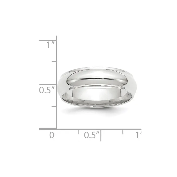 Solid 14K White Gold 6mm Half Round with Edge MensWomens Wedding Band Ring Size 8 Goldia Rings Solid 14K White Gold 6mm Half Round with Edge MensWomens Wedding Band Ring Size 8 Goldia Rings