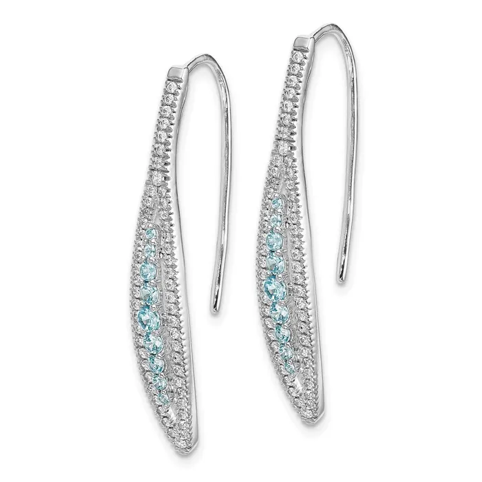 Solid 14k White Gold Simulated CZ and Aquamarine Earrings Goldia Earrings Solid 14k White Gold Simulated CZ and Aquamarine Earrings Goldia Earrings