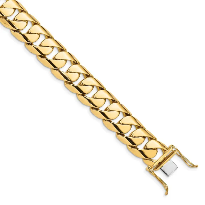 Solid 14K Yellow Gold 24 inch 154mm Hand Polished Rounded Curb Link with Box Catch Clasp Chain Necklace MDS Necklaces Solid 14K Yellow Gold 24 inch 154mm Hand Polished Rounded Curb Link with Box Catch Clasp Chain Necklace MDS Necklaces