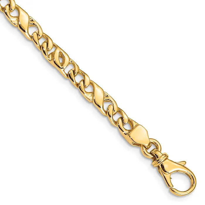 Solid 14K Yellow Gold 24 inch 48mm Hand Polished Fancy Link with Fancy Lobster Clasp Chain Necklace MDS Necklaces Solid 14K Yellow Gold 24 inch 48mm Hand Polished Fancy Link with Fancy Lobster Clasp Chain Necklace MDS Necklaces