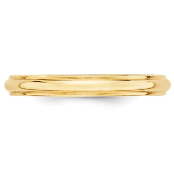 Solid 14K Yellow Gold 3mm Half Round with Edge MensWomens Wedding Band Ring Size 135 Goldia Rings Solid 14K Yellow Gold 3mm Half Round with Edge MensWomens Wedding Band Ring Size 135 Goldia Rings