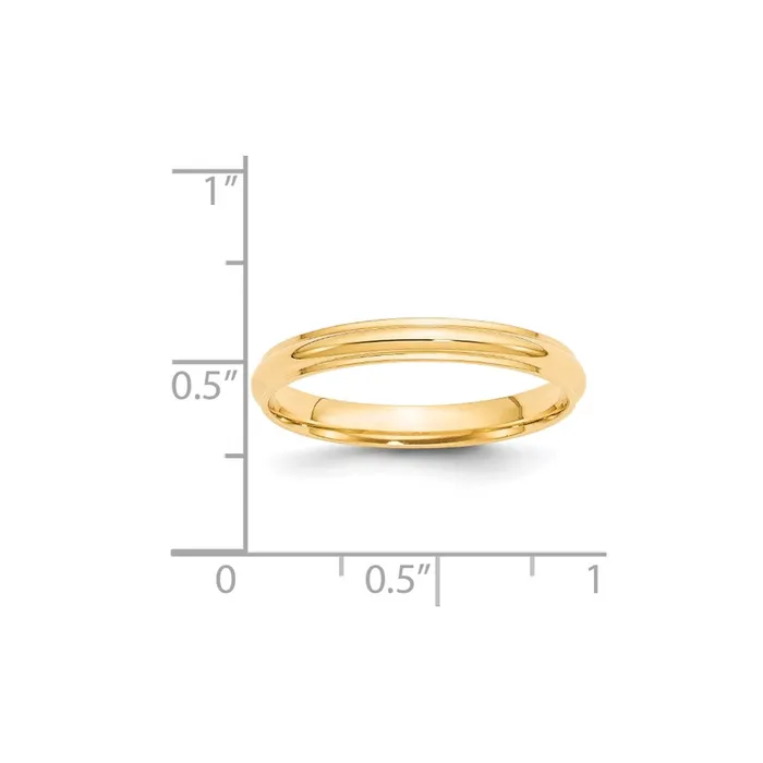 Solid 14K Yellow Gold 3mm Half Round with Edge MensWomens Wedding Band Ring Size 135 Goldia Rings Solid 14K Yellow Gold 3mm Half Round with Edge MensWomens Wedding Band Ring Size 135 Goldia Rings