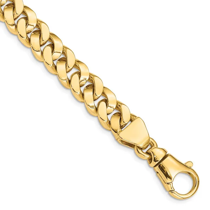 Solid 14K Yellow Gold 9 inch 10mm Hand Polished Fancy Link with Fancy Lobster Clasp Bracelet MDS Bracelets Solid 14K Yellow Gold 9 inch 10mm Hand Polished Fancy Link with Fancy Lobster Clasp Bracelet MDS Bracelets