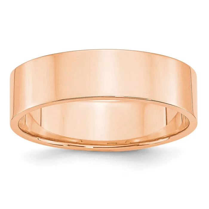 Solid 14K Yellow Gold Rose Gold 6mm Light Weight Flat MensWomens Wedding Band Ring Size 10 Goldia Rings Solid 14K Yellow Gold Rose Gold 6mm Light Weight Flat MensWomens Wedding Band Ring Size 10 Goldia Rings