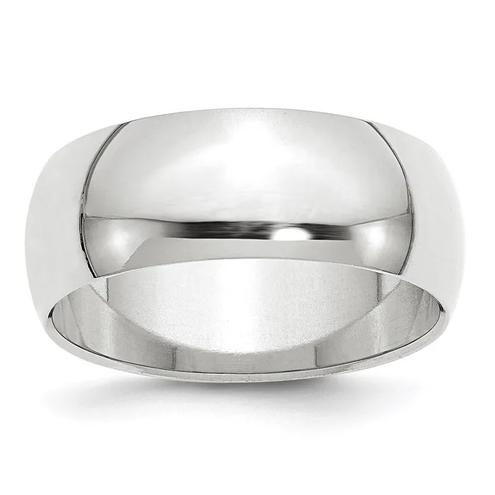 Solid 14K Yellow Gold White Gold 8mm HalfRound MensWomens Wedding Band Ring Size 45 Goldia Rings Solid 14K Yellow Gold White Gold 8mm HalfRound MensWomens Wedding Band Ring Size 45 Goldia Rings