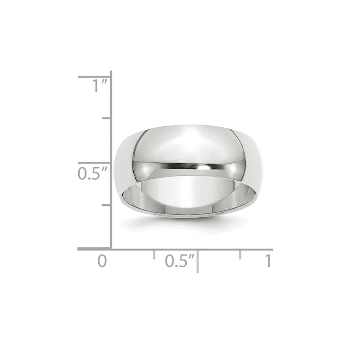 Solid 14K Yellow Gold White Gold 8mm HalfRound MensWomens Wedding Band Ring Size 45 Goldia Rings Solid 14K Yellow Gold White Gold 8mm HalfRound MensWomens Wedding Band Ring Size 45 Goldia Rings