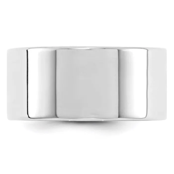 Solid 18K White Gold 10mm Light Weight Flat MensWomens Wedding Band Ring Size 45 Goldia Rings Solid 18K White Gold 10mm Light Weight Flat MensWomens Wedding Band Ring Size 45 Goldia Rings