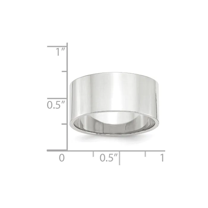 Solid 18K White Gold 10mm Light Weight Flat MensWomens Wedding Band Ring Size 45 Goldia Rings Solid 18K White Gold 10mm Light Weight Flat MensWomens Wedding Band Ring Size 45 Goldia Rings