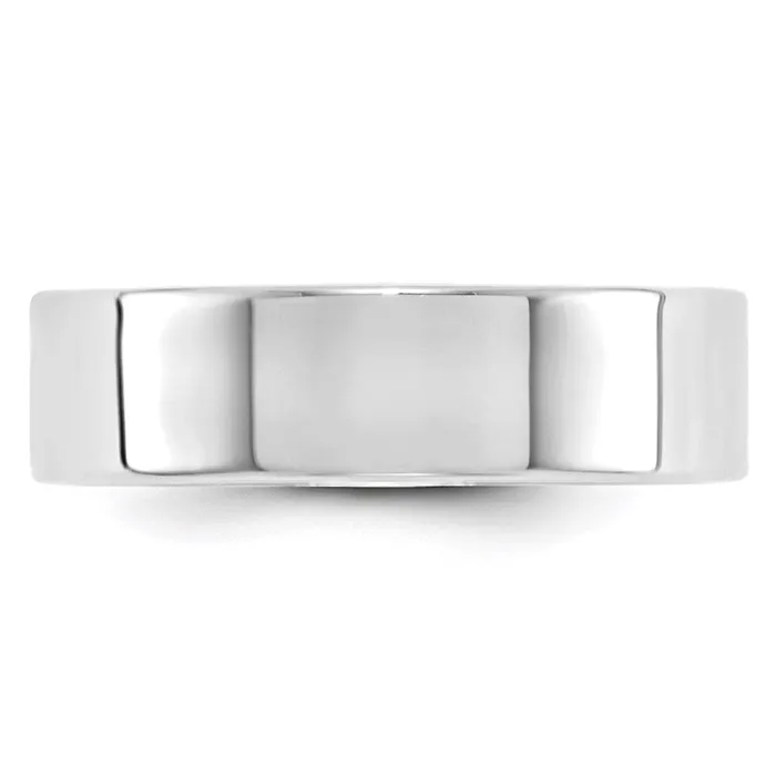 Solid 18K White Gold 6mm Light Weight Flat MensWomens Wedding Band Ring Size 8 Goldia Rings Solid 18K White Gold 6mm Light Weight Flat MensWomens Wedding Band Ring Size 8 Goldia Rings