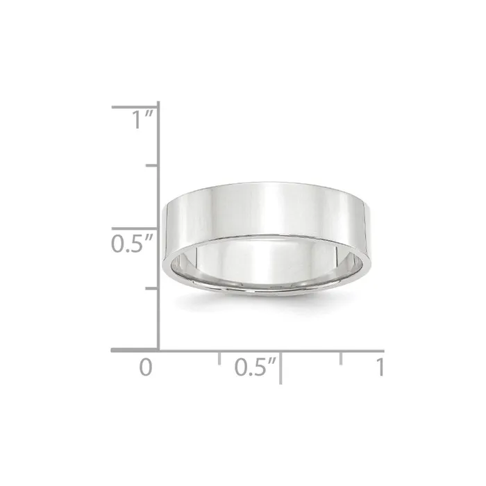 Solid 18K White Gold 6mm Light Weight Flat MensWomens Wedding Band Ring Size 8 Goldia Rings Solid 18K White Gold 6mm Light Weight Flat MensWomens Wedding Band Ring Size 8 Goldia Rings