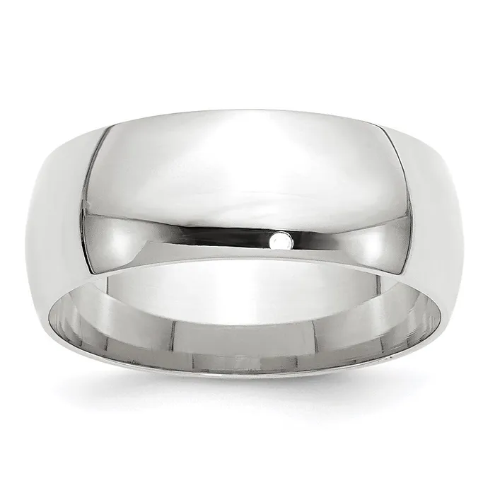 Solid 18K White Gold 8mm Light Weight Comfort Fit MensWomens Wedding Band Ring Size 85 Goldia Rings Solid 18K White Gold 8mm Light Weight Comfort Fit MensWomens Wedding Band Ring Size 85 Goldia Rings
