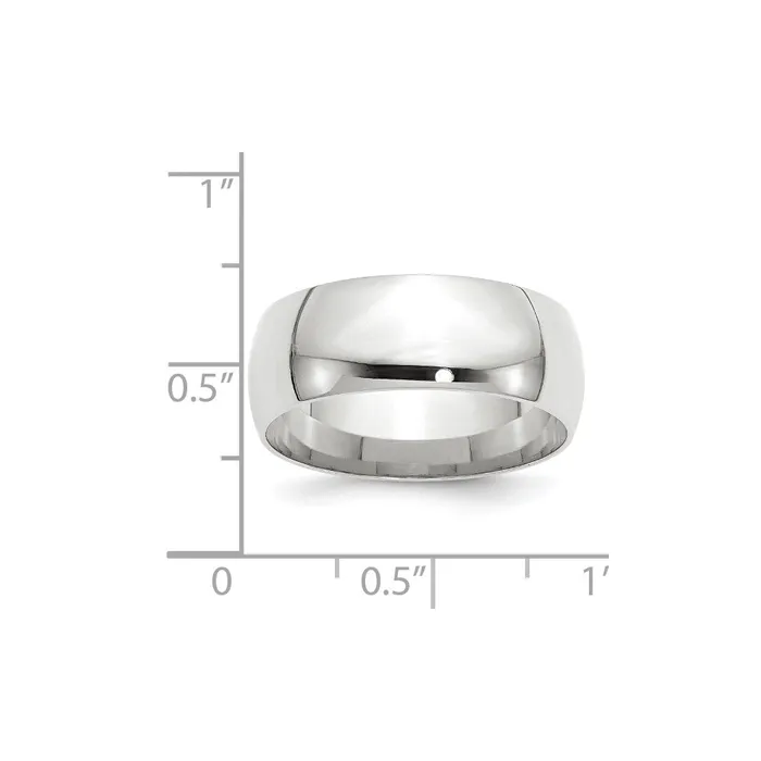 Solid 18K White Gold 8mm Light Weight Comfort Fit MensWomens Wedding Band Ring Size 85 Goldia Rings Solid 18K White Gold 8mm Light Weight Comfort Fit MensWomens Wedding Band Ring Size 85 Goldia Rings