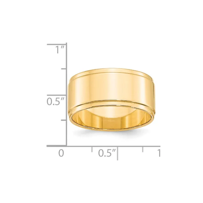Solid 18K Yellow Gold 10mm Flat with Step Edge MensWomens Wedding Band Ring Size 125 Goldia Rings Solid 18K Yellow Gold 10mm Flat with Step Edge MensWomens Wedding Band Ring Size 125 Goldia Rings