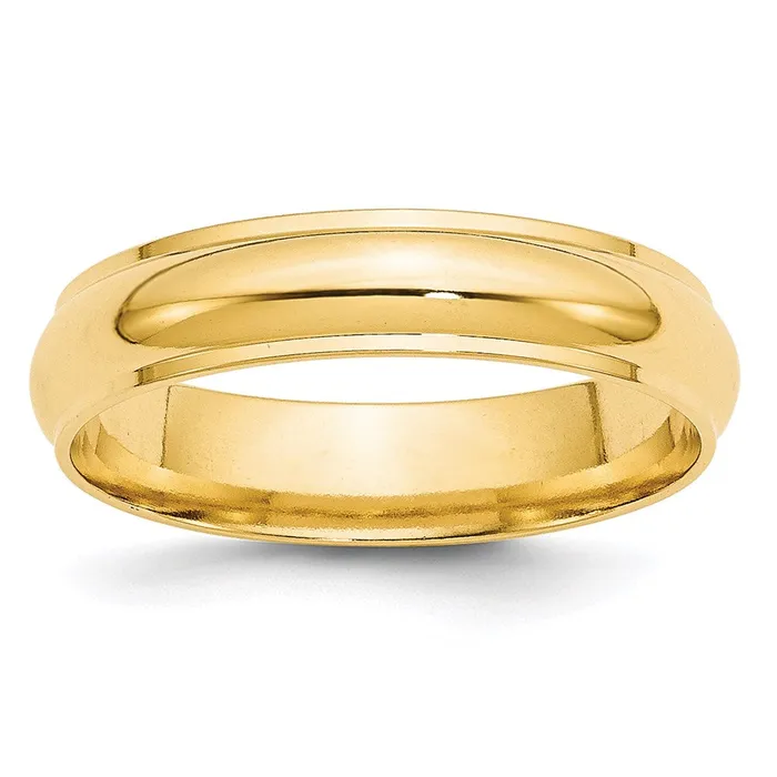Solid 18K Yellow Gold 5mm Half Round with Edge MensWomens Wedding Band Ring Size 13 Goldia Rings Solid 18K Yellow Gold 5mm Half Round with Edge MensWomens Wedding Band Ring Size 13 Goldia Rings