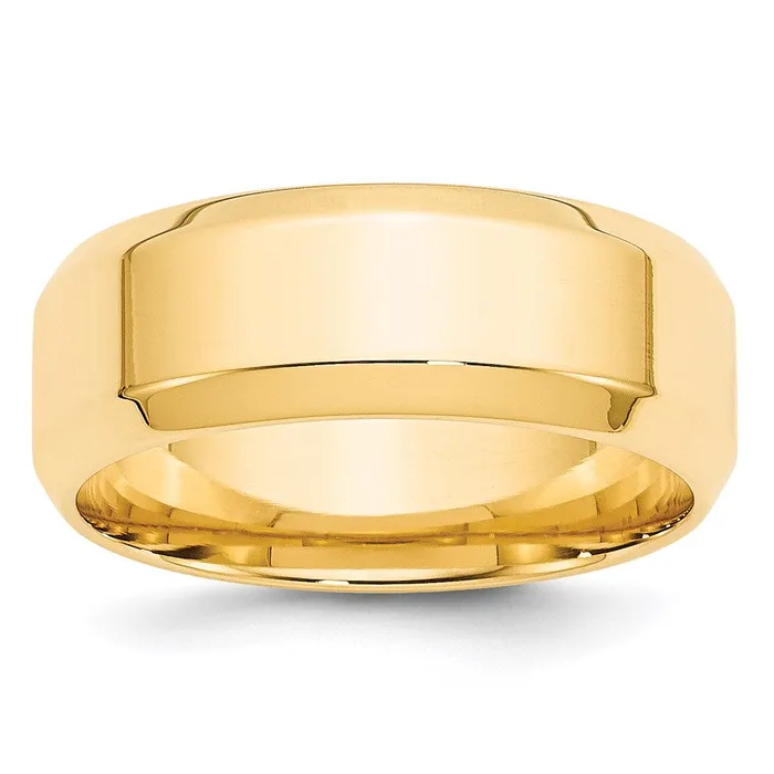 Solid 18K Yellow Gold 8mm Bevel Edge Comfort Fit MensWomens Wedding Band Ring Size 6 Goldia Rings Solid 18K Yellow Gold 8mm Bevel Edge Comfort Fit MensWomens Wedding Band Ring Size 6 Goldia Rings