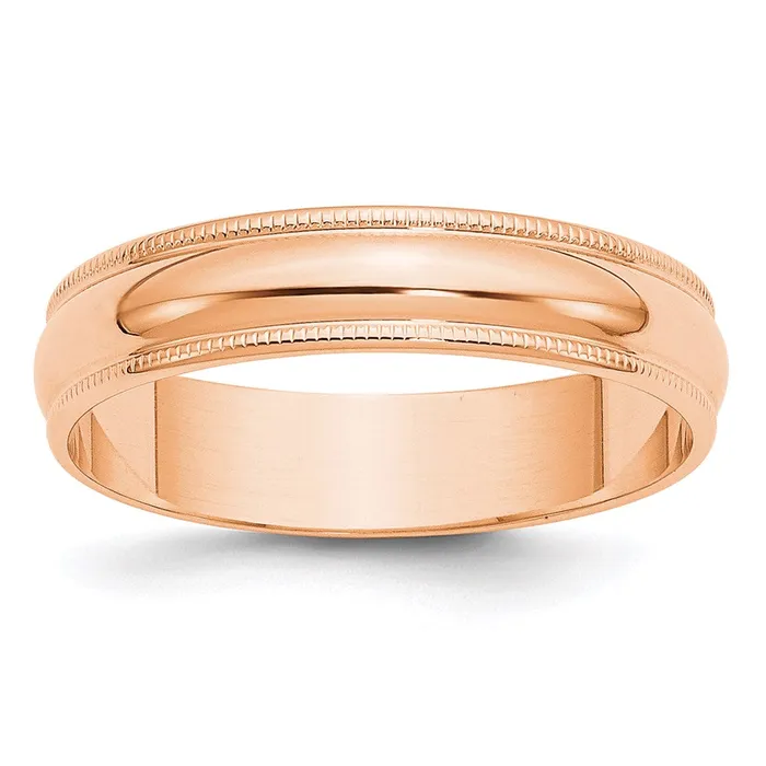 Solid 18K Yellow Gold Rose Gold 5mm Light Weight Milgrain Half Round MensWomens Wedding Band Ring Size 14 Goldia Rings Solid 18K Yellow Gold Rose Gold 5mm Light Weight Milgrain Half Round MensWomens Wedding Band Ring Size 14 Goldia Rings