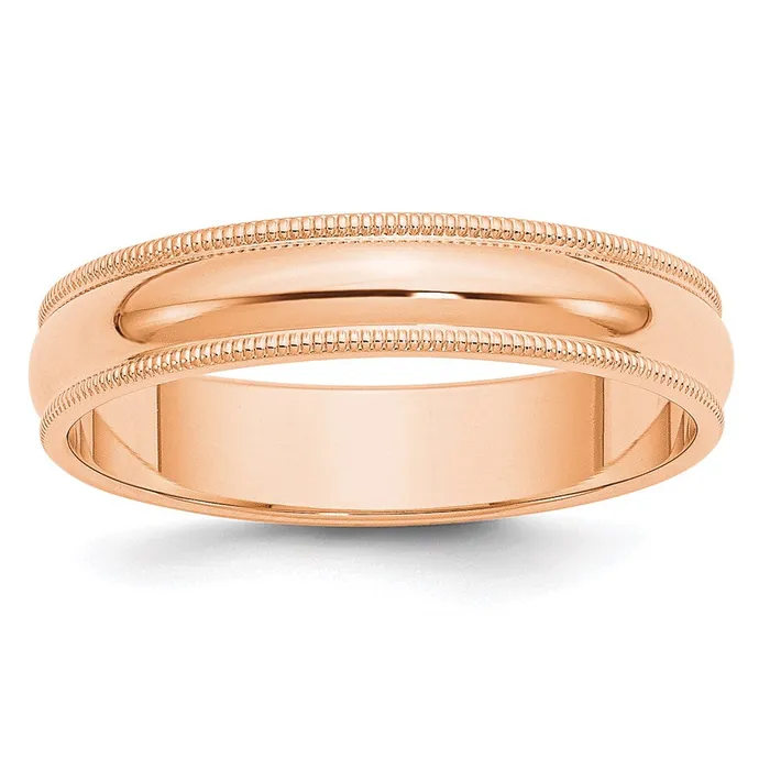Solid 18K Yellow Gold Rose Gold 5mm Milgrain HalfRound Wedding MensWomens Wedding Band Ring Size 10 Goldia Rings Solid 18K Yellow Gold Rose Gold 5mm Milgrain HalfRound Wedding MensWomens Wedding Band Ring Size 10 Goldia Rings