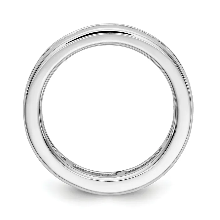 Solid Real 14k White Gold Polished 2ct Channel Set CZ Eternity Wedding Band Ring Goldia Rings