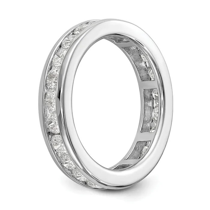 Solid Real 14k White Gold Polished 2ct Channel Set CZ Eternity Wedding Band Ring Goldia Rings