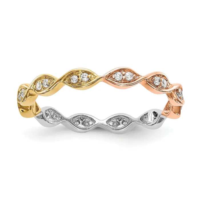 Solid Real 14k White Polished Round 2CT Double Row CZ Eternity Wedding Band Ring Goldia Rings Solid Real 14k White Polished Round 2CT Double Row CZ Eternity Wedding Band Ring Goldia Rings