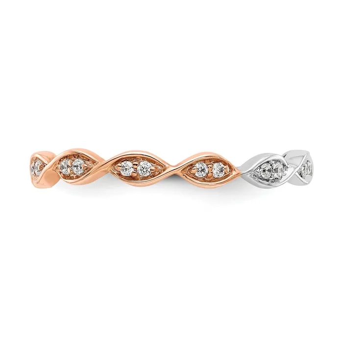 Solid Real 14k White Polished Round 2CT Double Row CZ Eternity Wedding Band Ring Goldia Rings