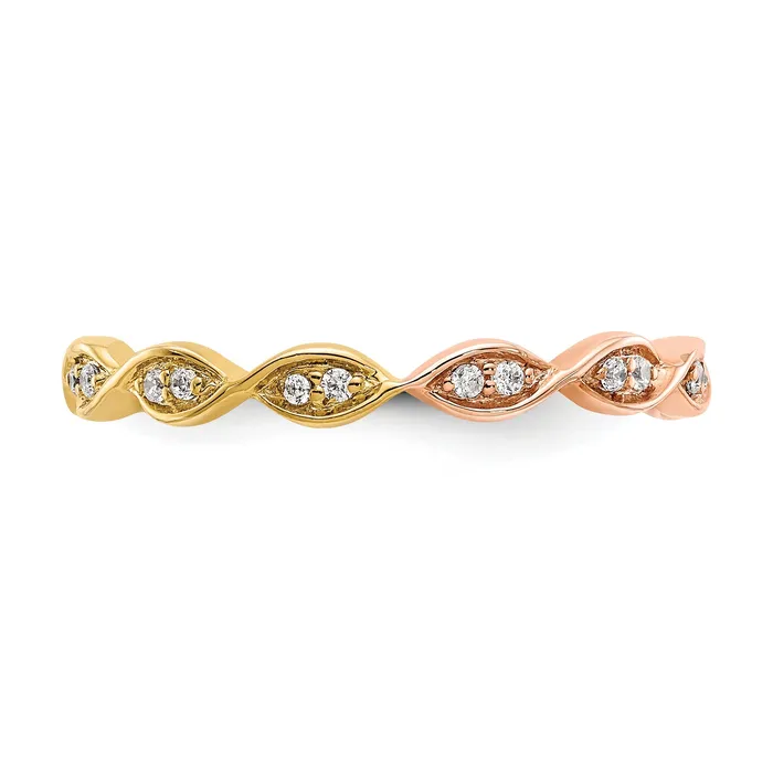 Solid Real 14k White Polished Round 2CT Double Row CZ Eternity Wedding Band Ring Goldia Rings
