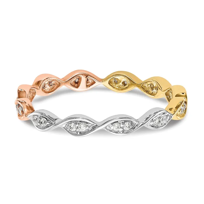 Solid Real 14k White Polished Round 2CT Double Row CZ Eternity Wedding Band Ring Goldia Rings